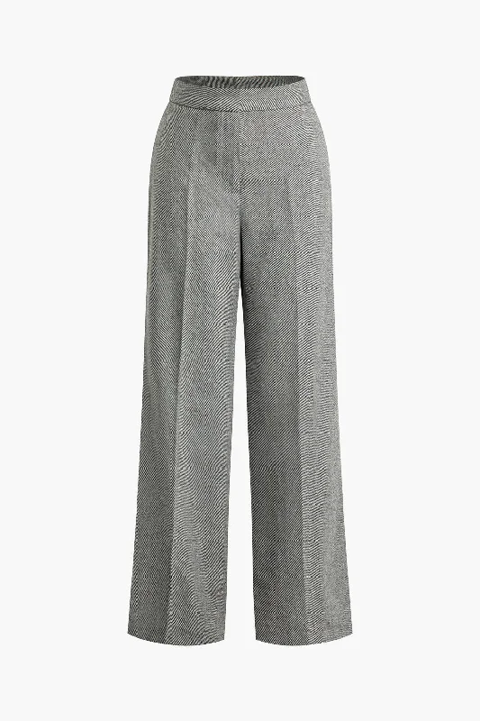 Basic Solid Straight Leg Trousers