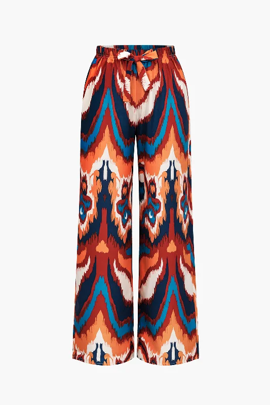 Abstract Print Bow Trousers