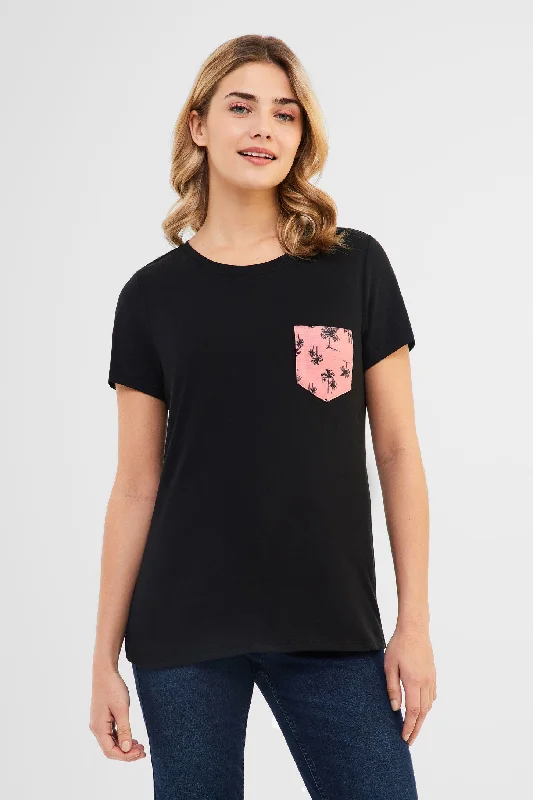 T-shirt à poche en coton, 2/30$ - Femme