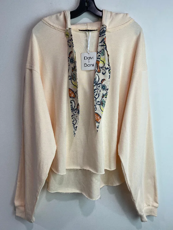 Sweatshirt Hoodie By Davi & Dani In Cream, Size: 1x