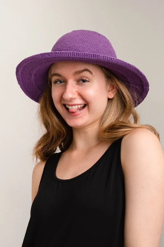Bright Straw HatsPurple Hat, Cotton